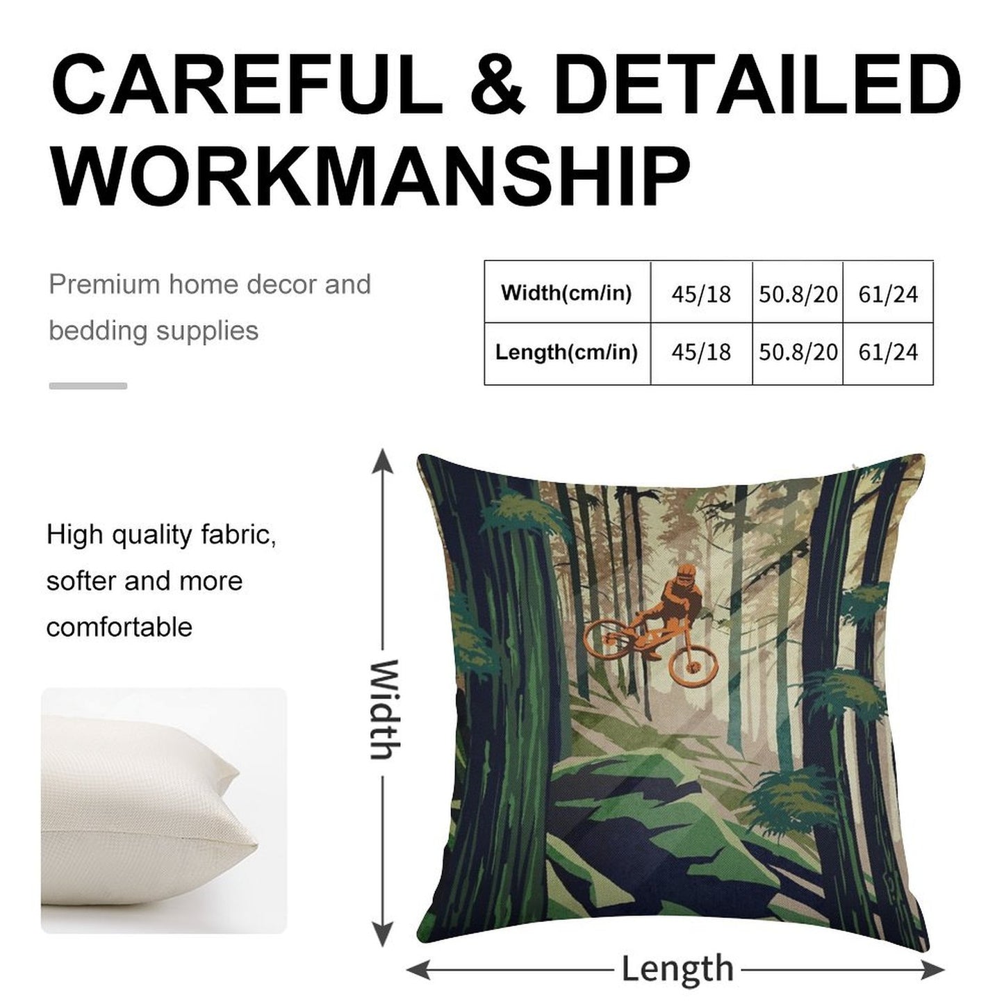 MY THERAPY Mountain Bike! Linen Throw Pillow Cover