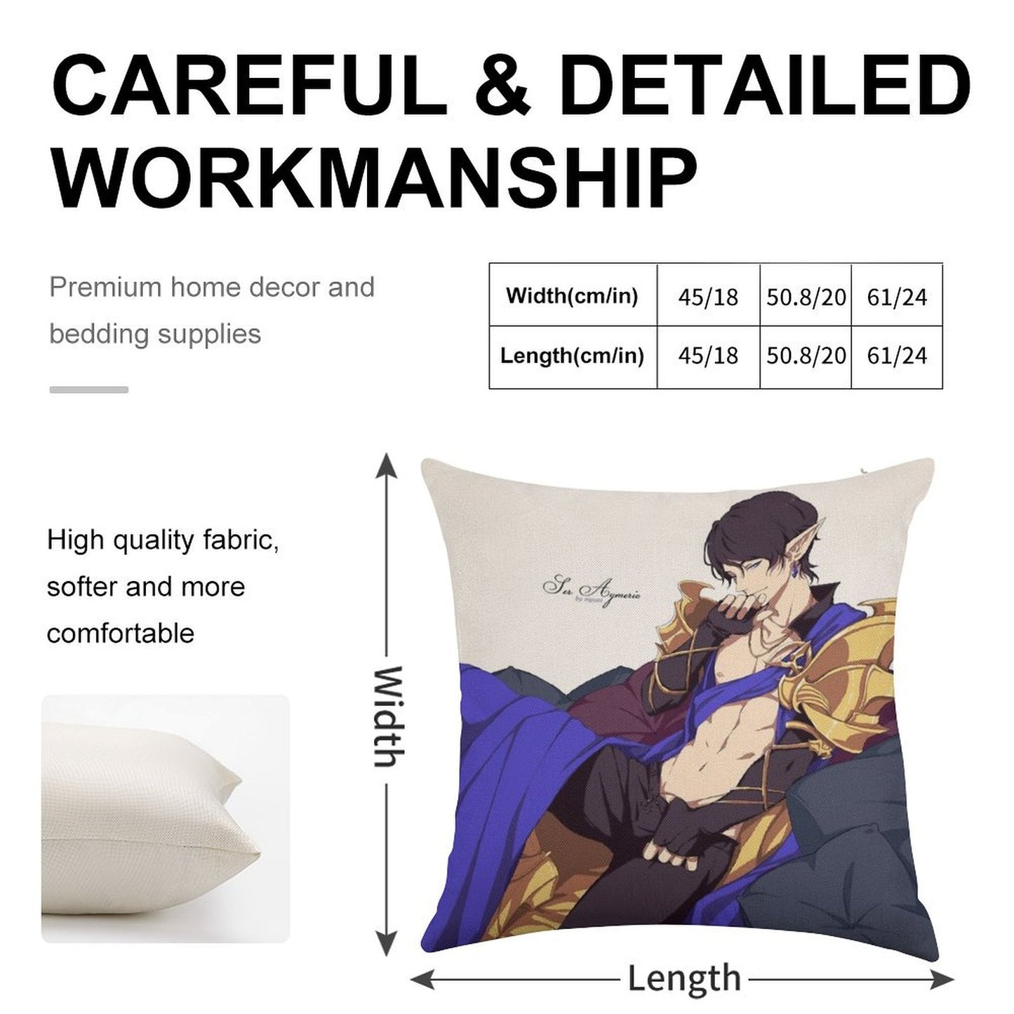 Ser Aymeric Linen Throw Pillow Cover