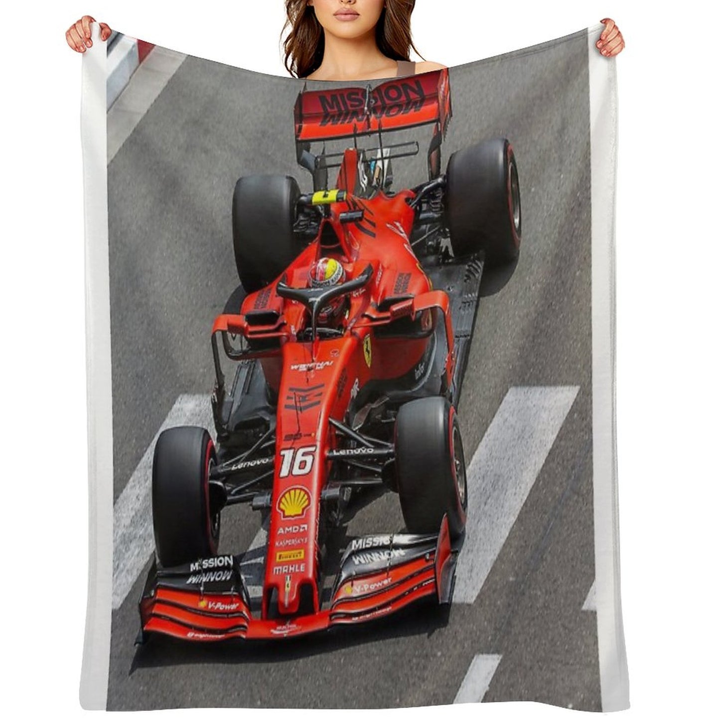 Sebastian Vettel Ferrari Formula 1 Throw Blanket