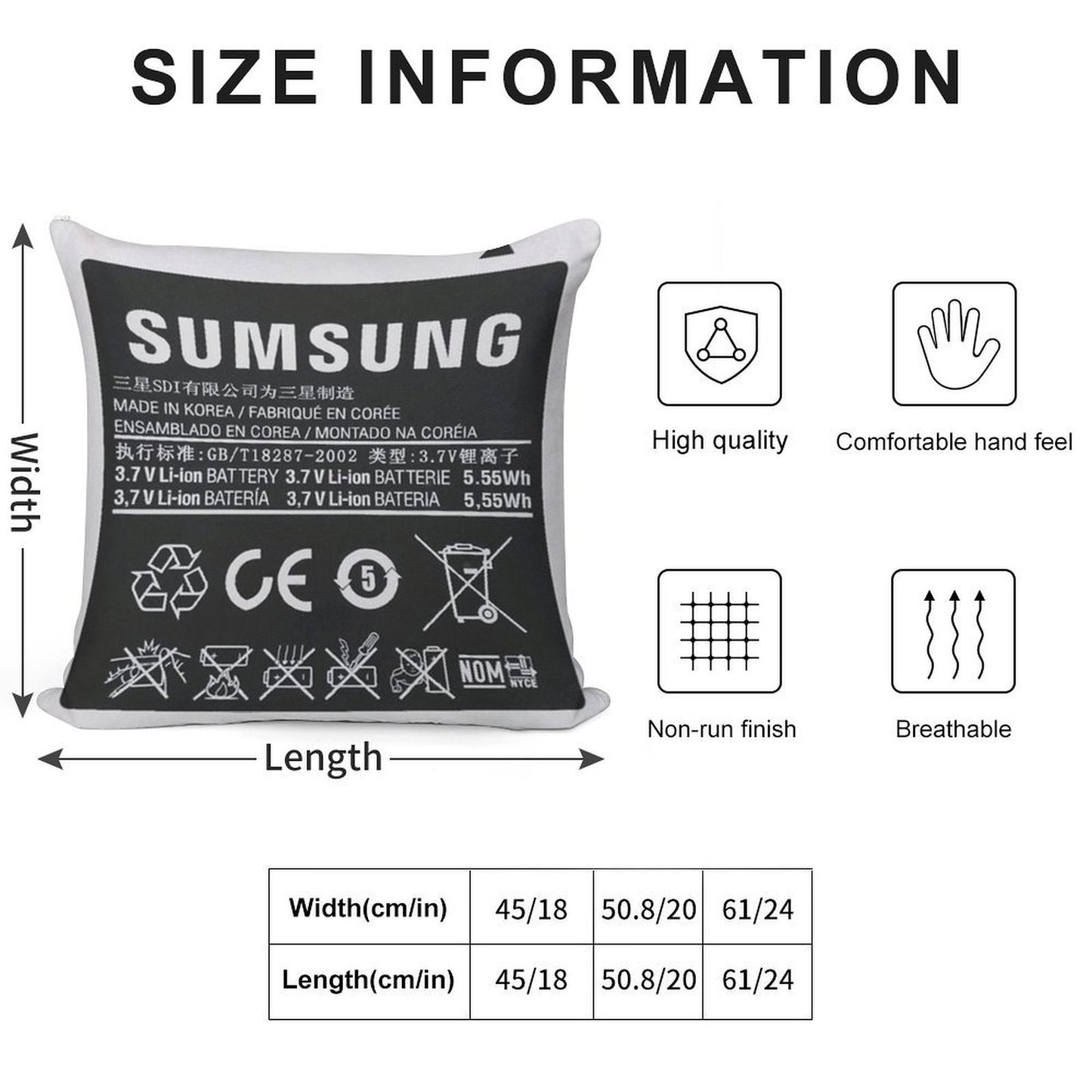 Forbidden Pillow Soft Reinforced Edging Throw Pillow
