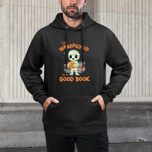 Cute Halloween Teacher Librarian Mummy Reading Books Shrink-Resistant Hoodie