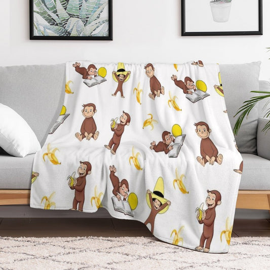 George The Curious Monkey Cartoon for Kids Pack Throw Blanket