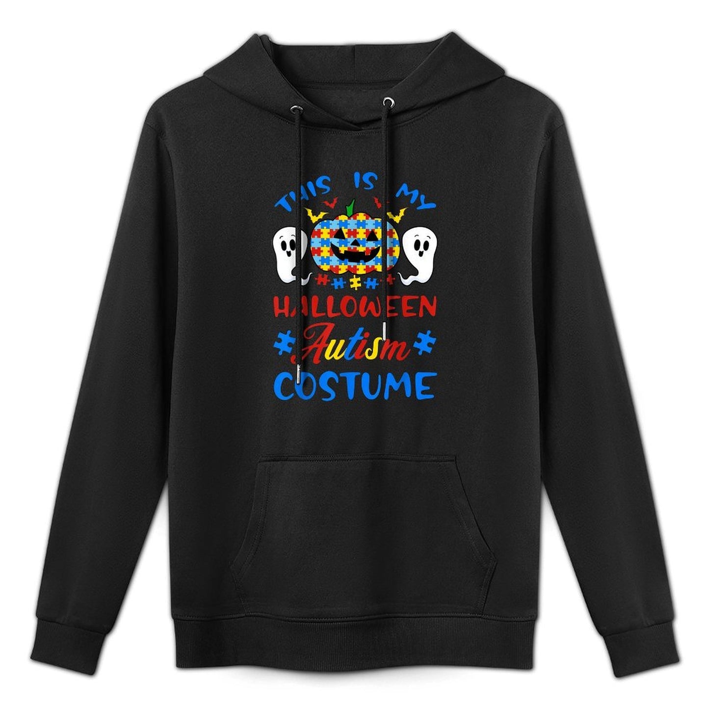 Autism ASD Awareness Halloween Costume Puzzle Pieces Colorfast Hoodie