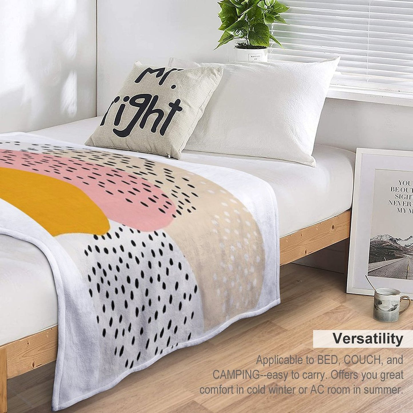 Abstract, Mid Century Modern Kids Wall Art, Nursery Room Throw Blanket