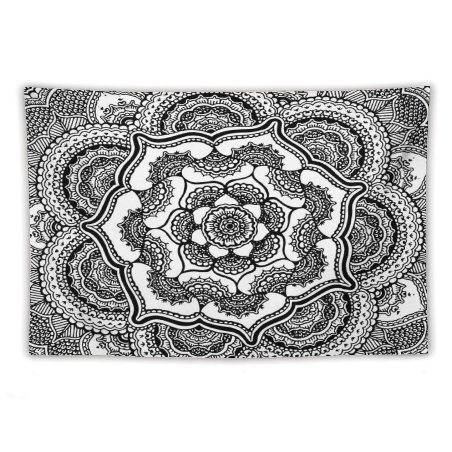 Spring Lotus Abstract Black And White Tapestry