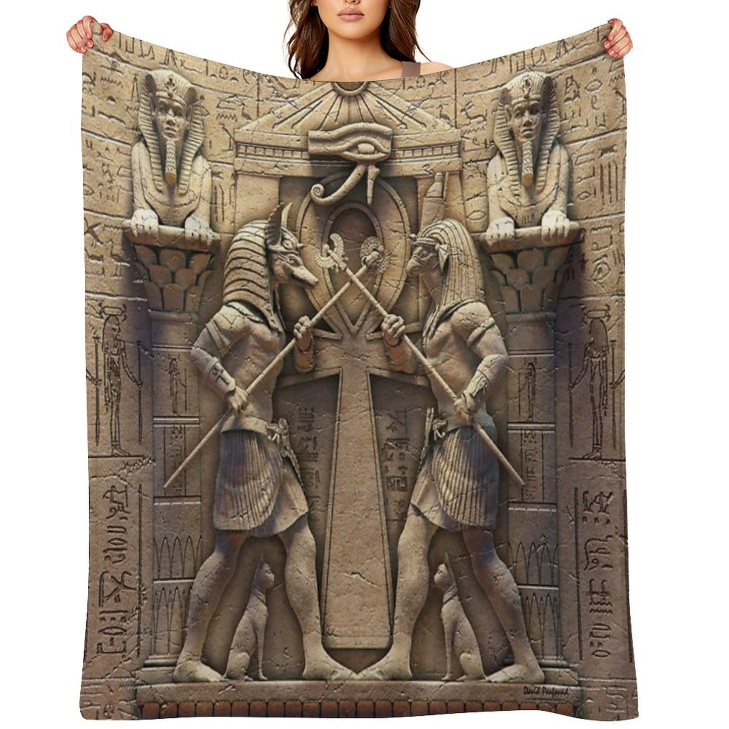 Egyptian Gods Throw Blanket