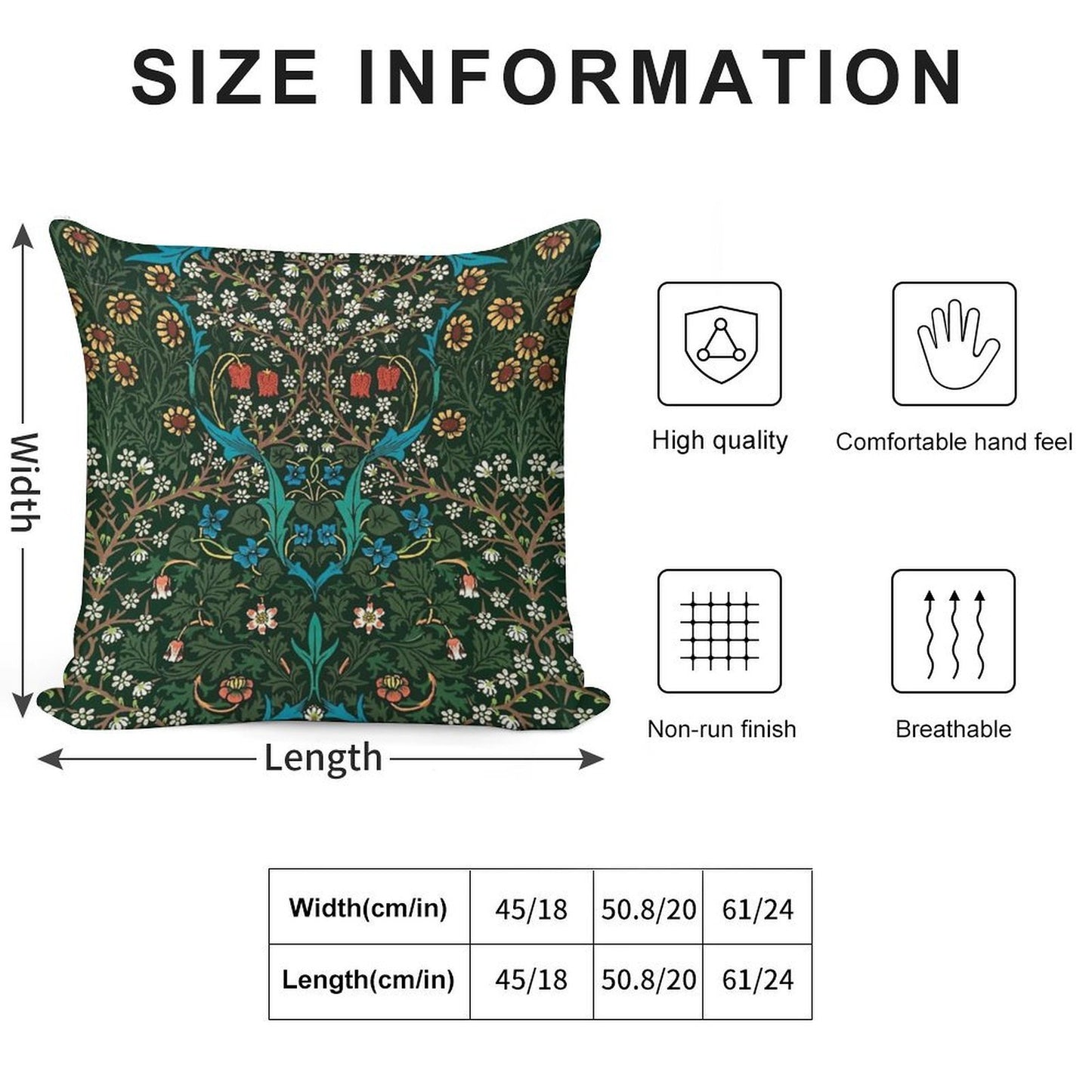 Blackthorn by William Morris, 1892 Soft Luxury Feel Throw Pillow