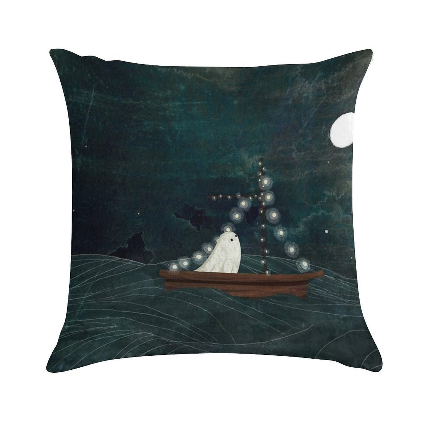 Ghost Boat Ride Soft Bedroom Essential Throw Pillow