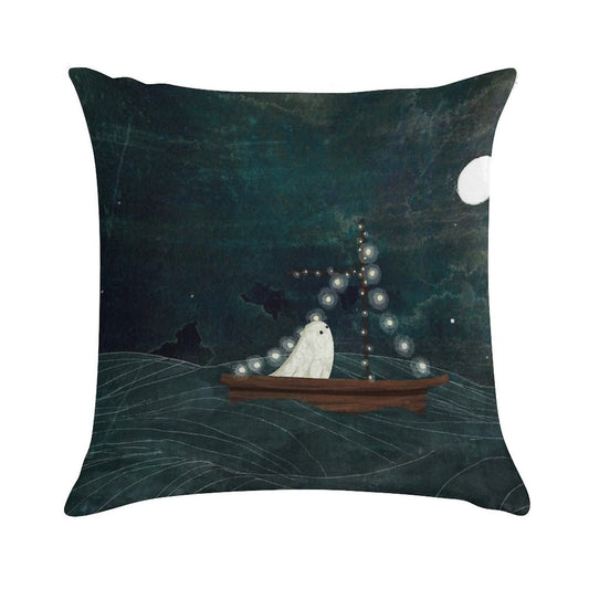Ghost Boat Ride Soft Bedroom Essential Throw Pillow