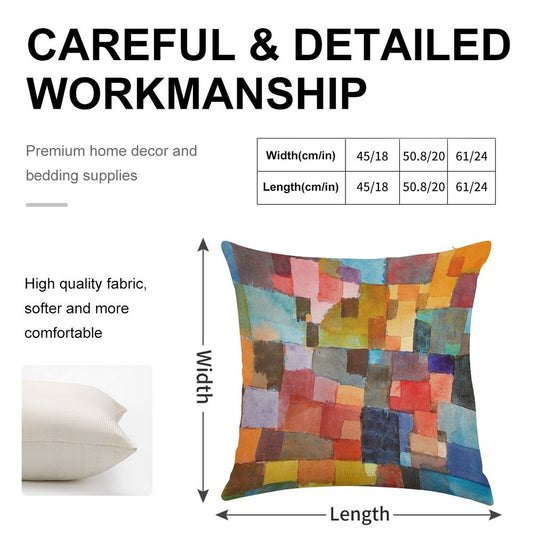 Raumarchitekturen, Paul Klee Linen Throw Pillow Cover
