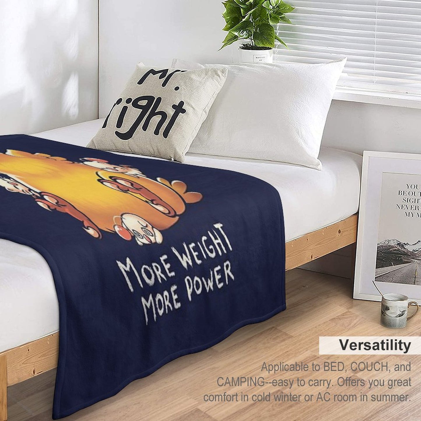 Funny Fat Chocobo - Big Power - Final Fantasy Summon Creature Throw Blanket