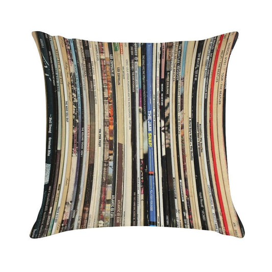 Classic Rock Vinyl Records Soft Easy Maintenance Throw Pillow