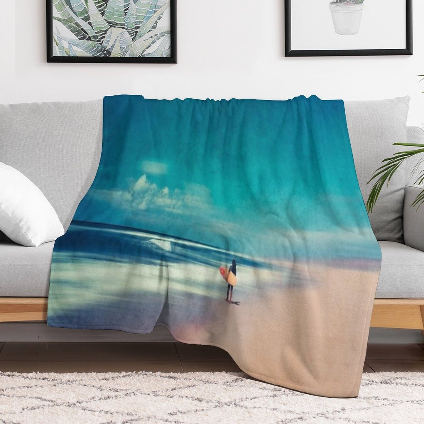 Summer Days - Going Surfing Throw Blanket