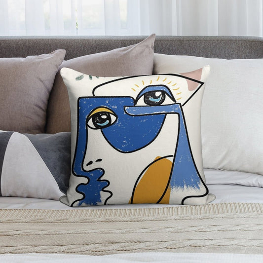Minimal  Cute Face Soft Durable Construction Throw Pillow
