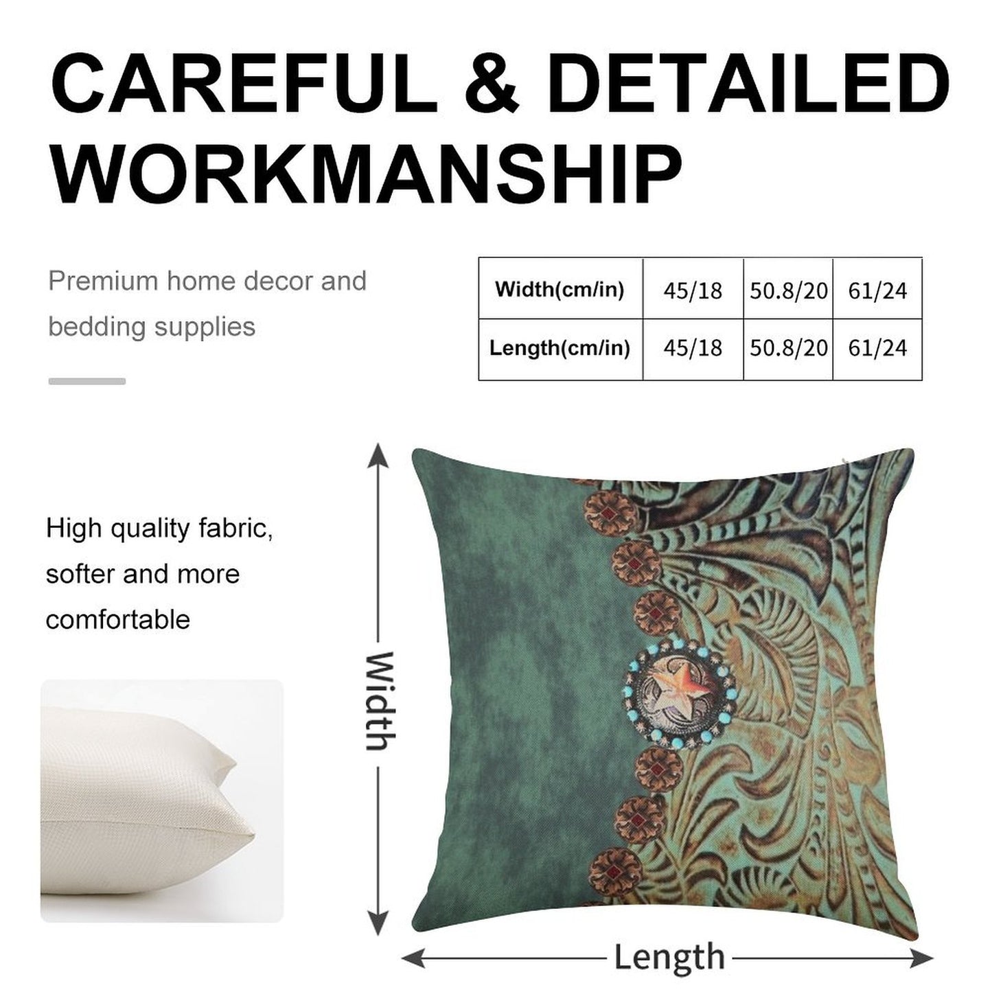 Rustic Cowboy Cowgirl Western Country Green Teal Linen Throw Pillow Cover