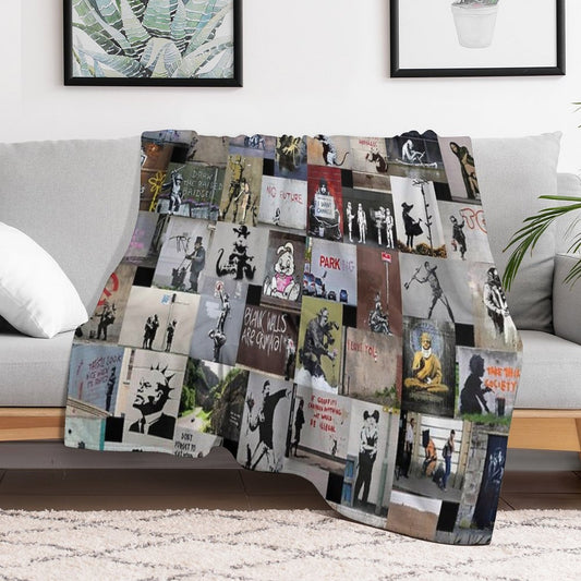 Banksy Throw Blanket