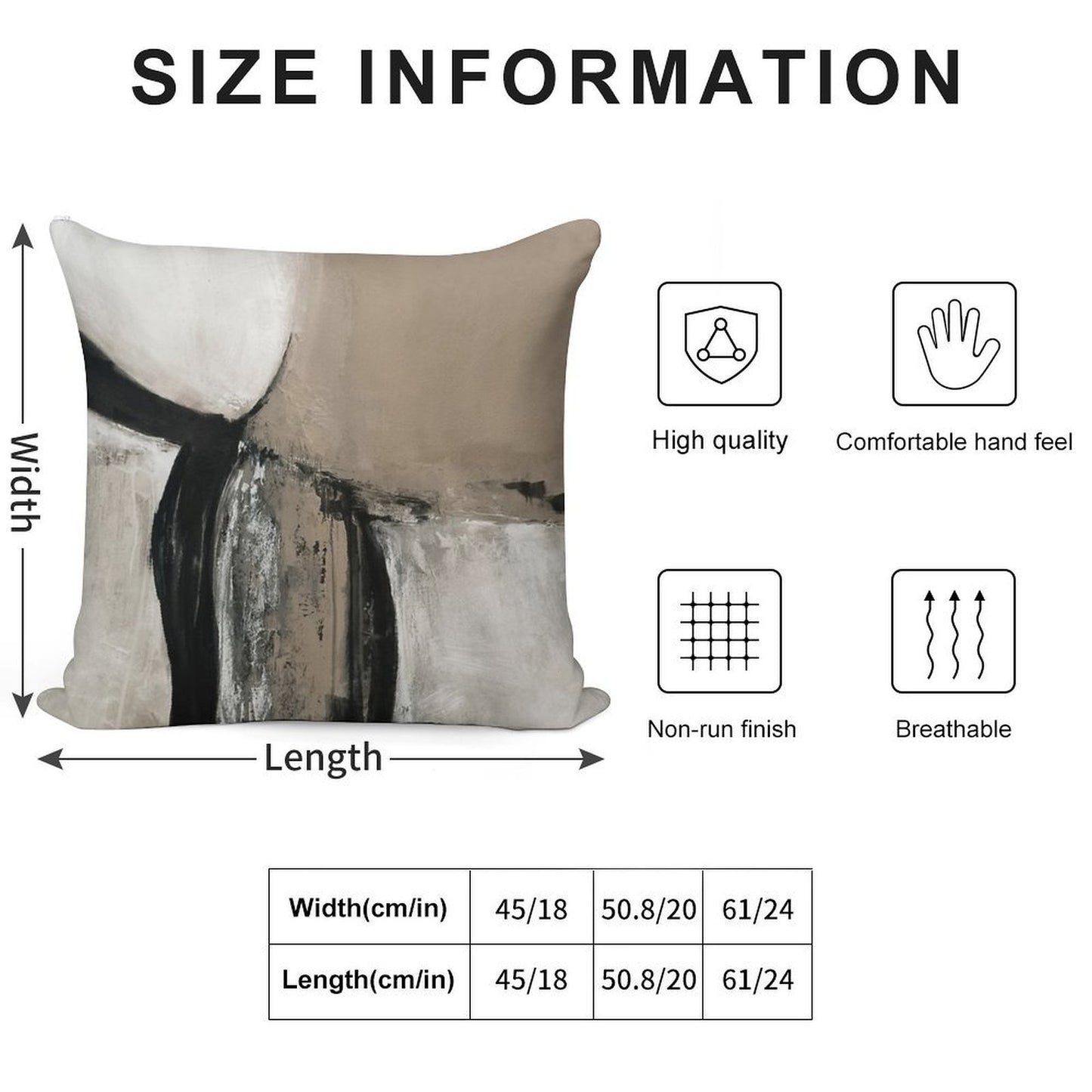 Neutral Abstract Soft Anti-Pilling Throw Pillow