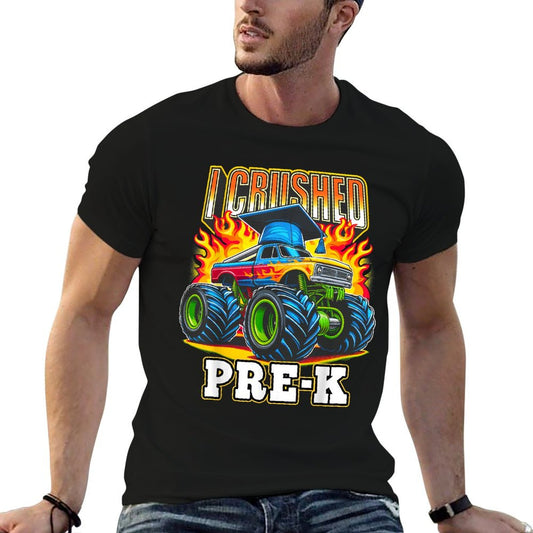 Graduation Pre-K Monster Truck Boys I Crushed Preschool Grad T-Shirt