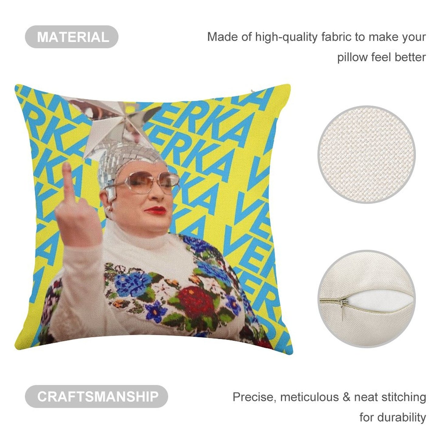 Verka Serduchka Linen Throw Pillow Cover