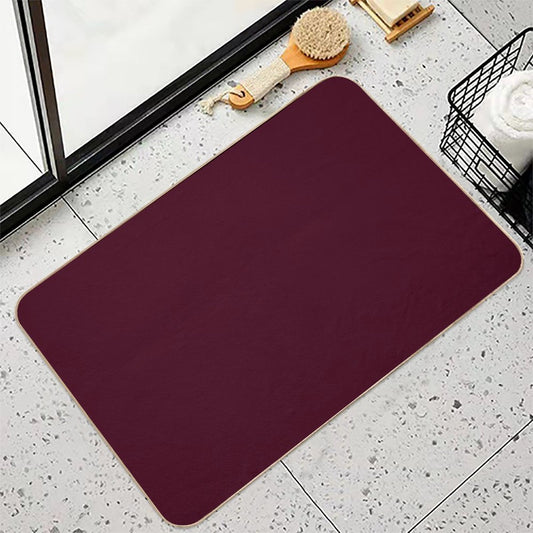 Solid Dark Burgundy Bath Mat