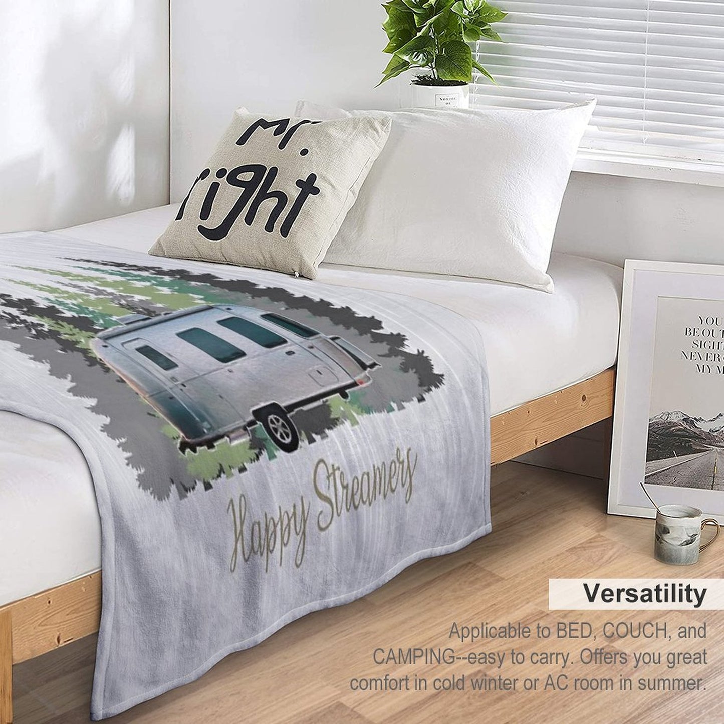 Happy Streamers Throw Blanket