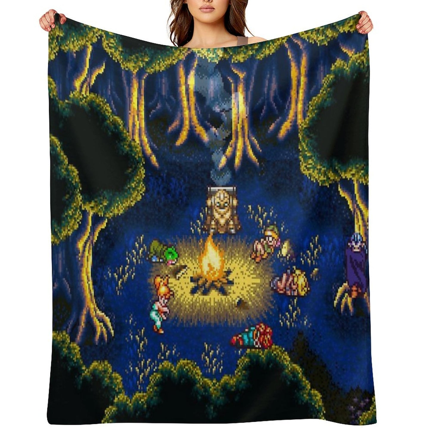 Chrono Trigger Campfire Throw Blanket