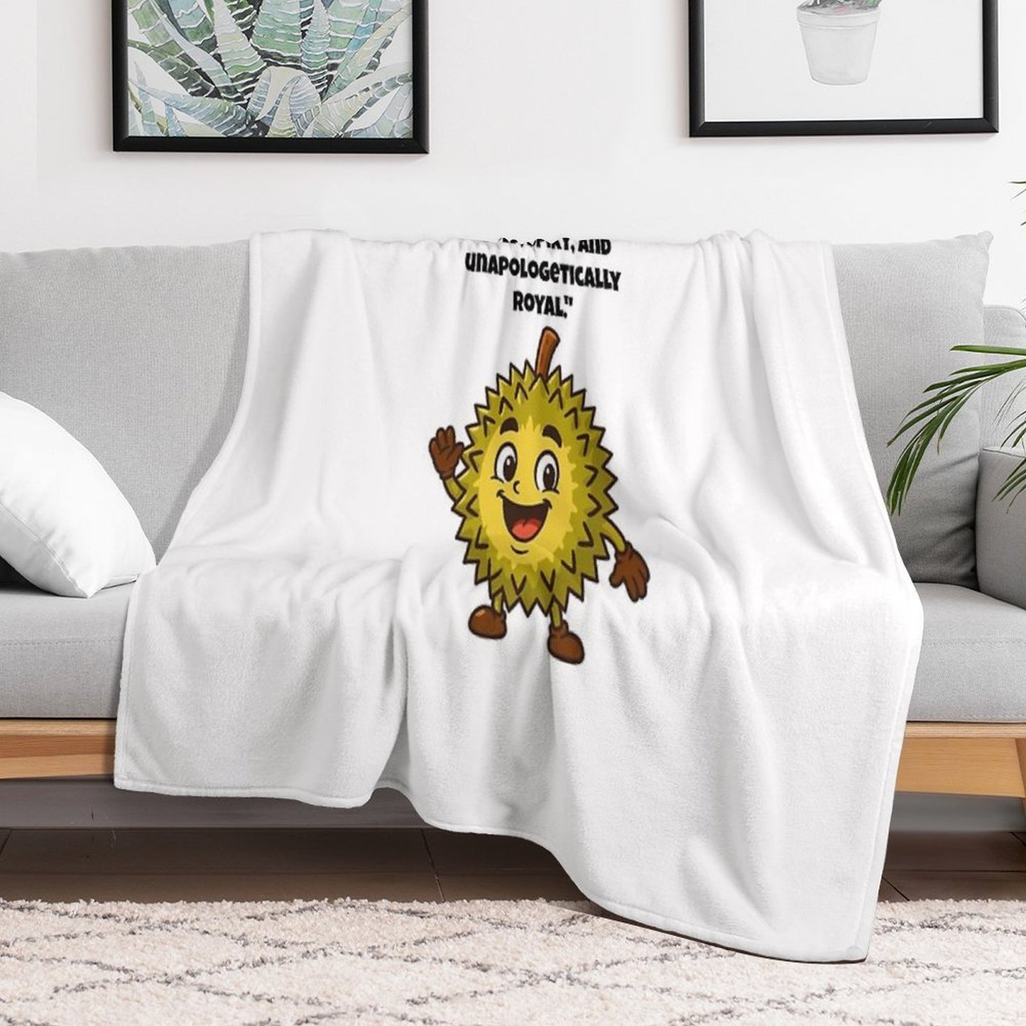 Durian Bold The King of Fruits Says Hello! Throw Blanket