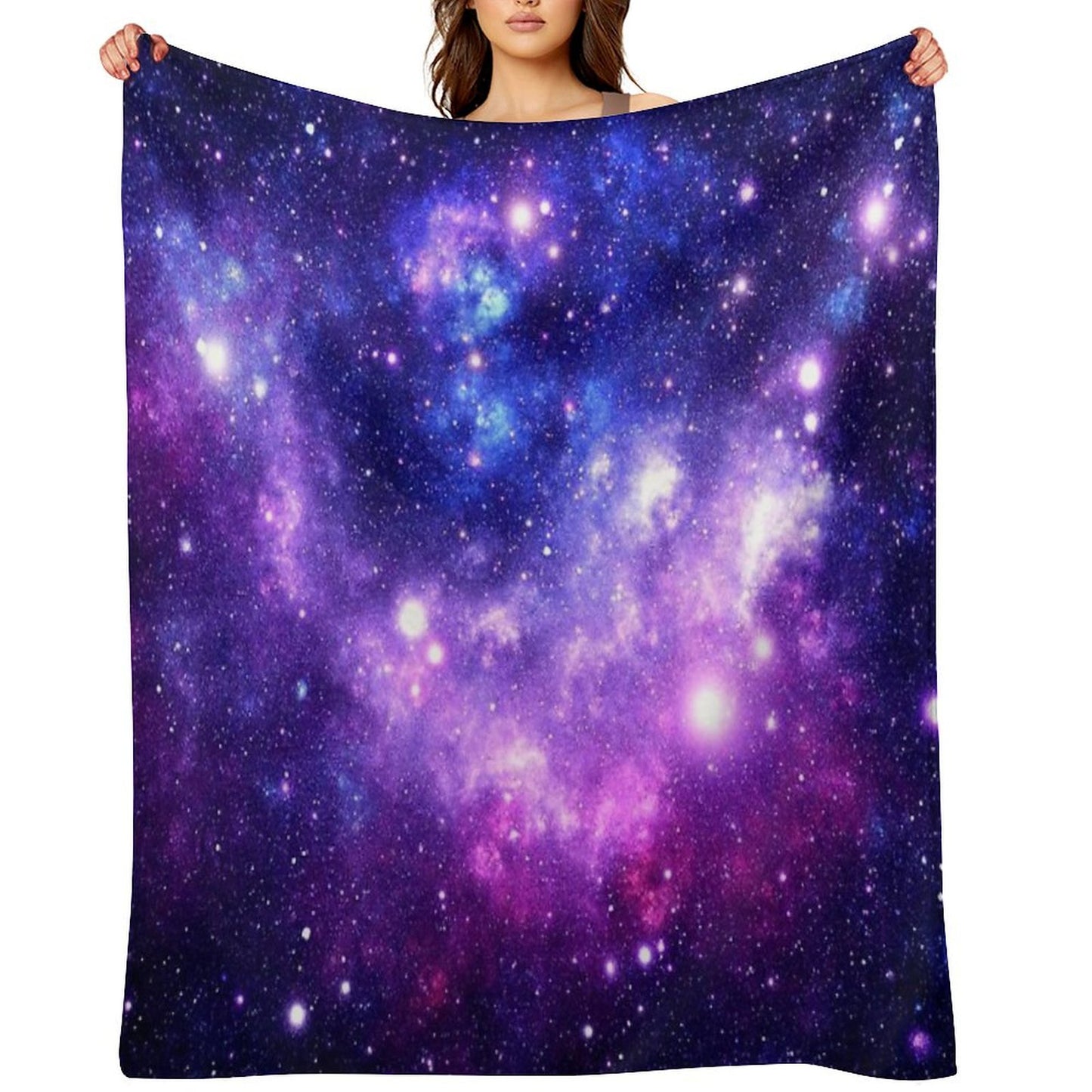 Purple Blue Galaxy Nebula Throw Blanket