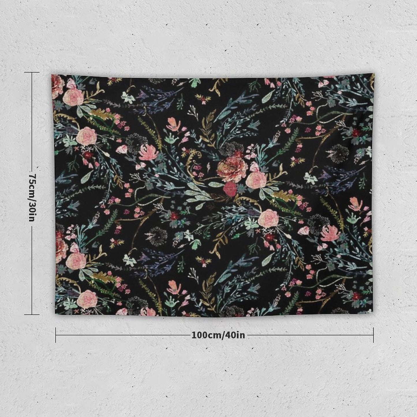 Midnight Floral Tapestry
