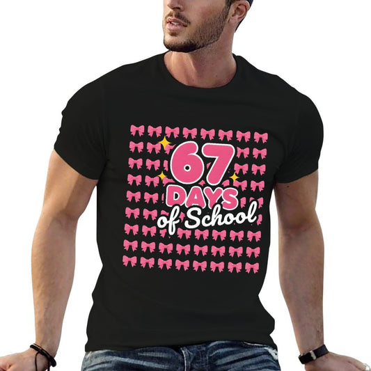 67 Days of School Bow Girls Teachers 67 Meme Humor Funny 6 7 Affordable Price T-Shirt