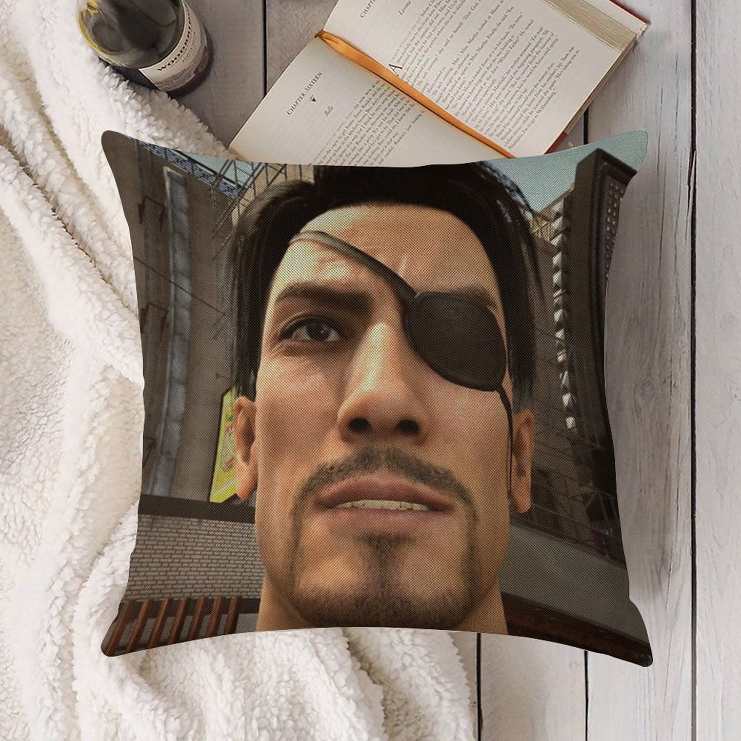 Goro Majima Linen Throw Pillow Cover
