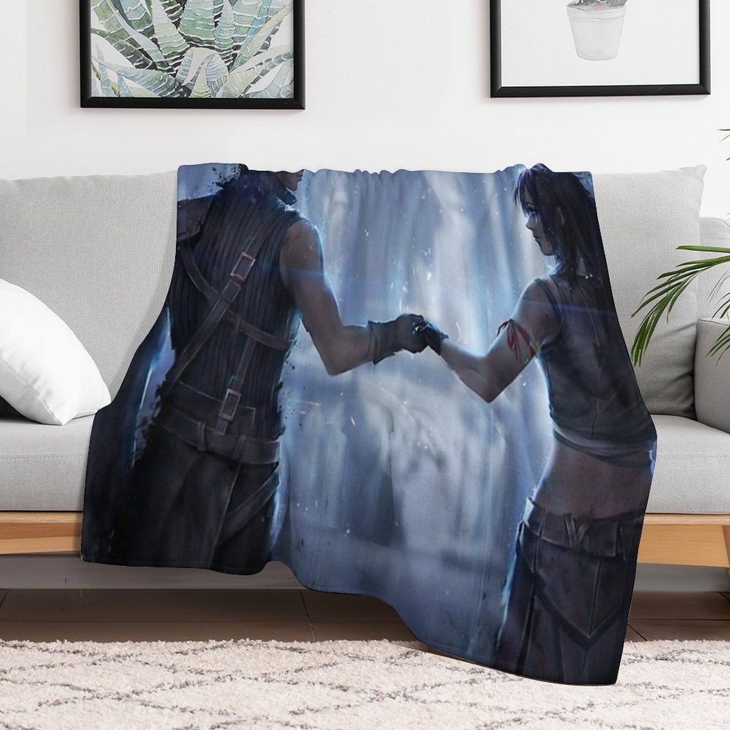 Final Fantasy 7 Cloud And Tifa Throw Blanket