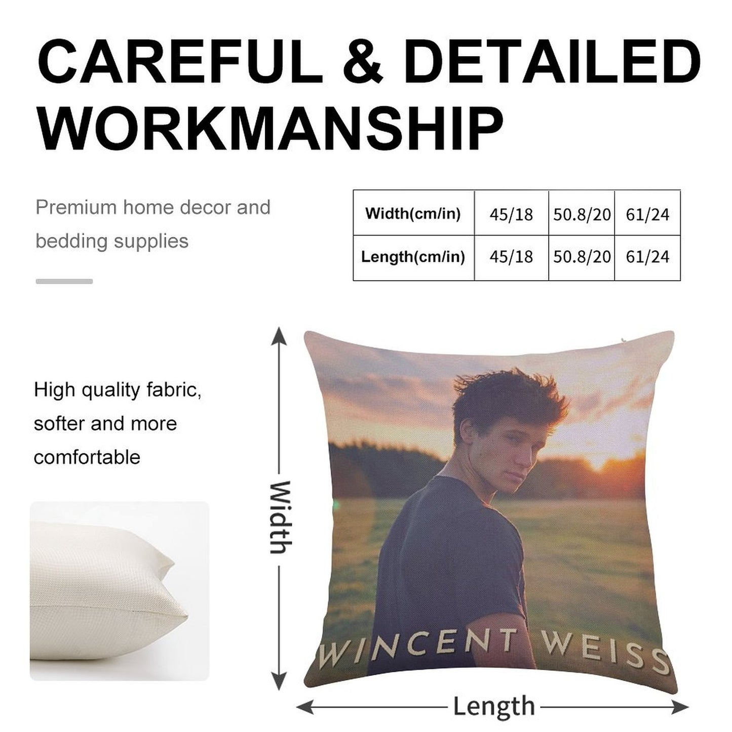 Wincent Weiss Vibes Linen Throw Pillow Cover