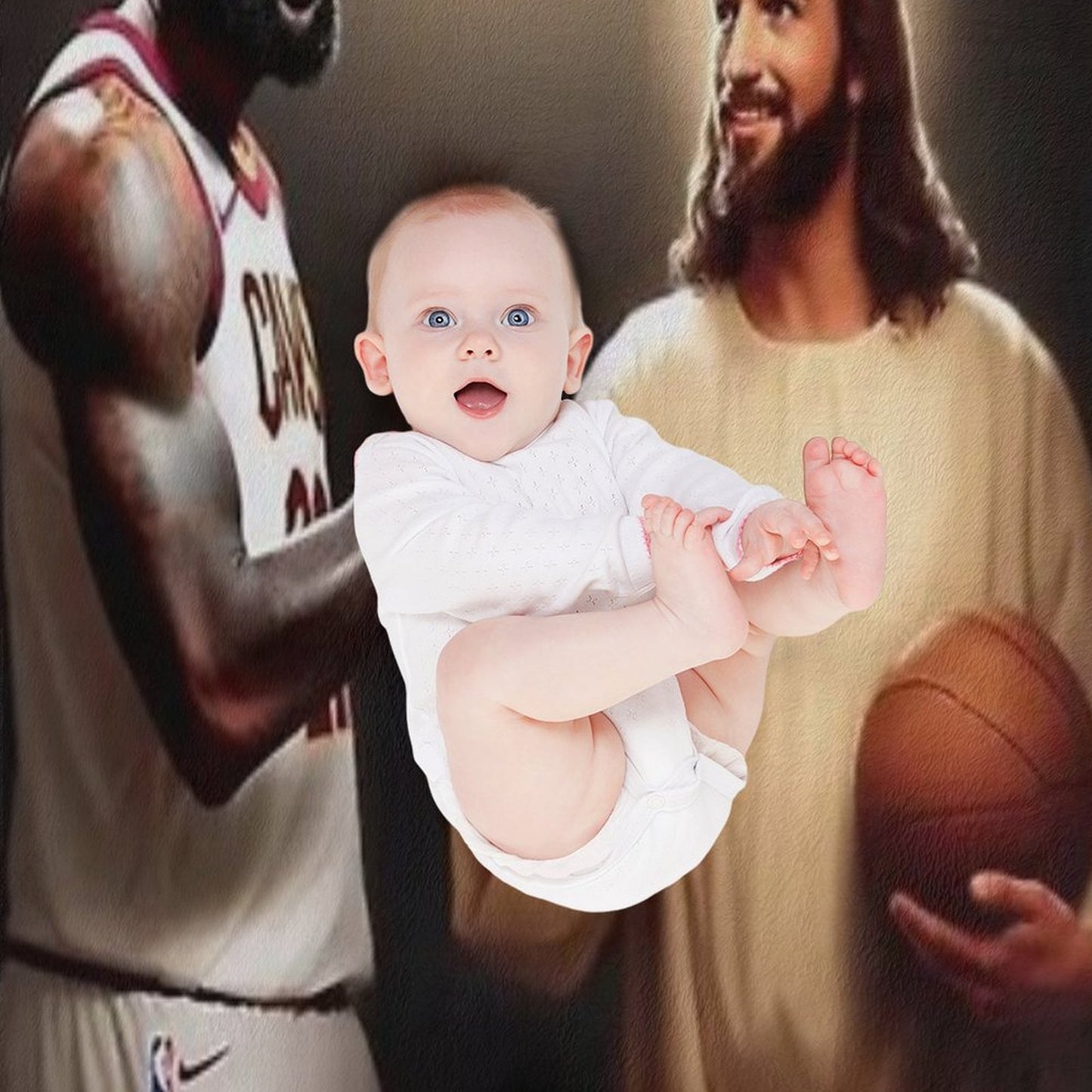 Lebron James + Jesus Throw Blanket