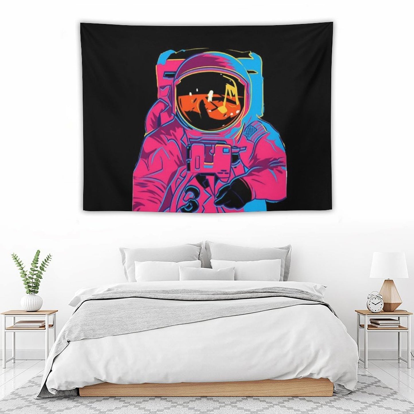 Trippy Rainbow Astronaut Tapestry
