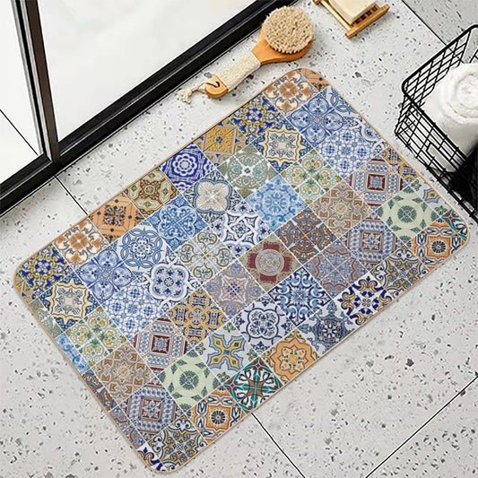 Set of 48 Ceramic Tiles Patterns Bath Mat