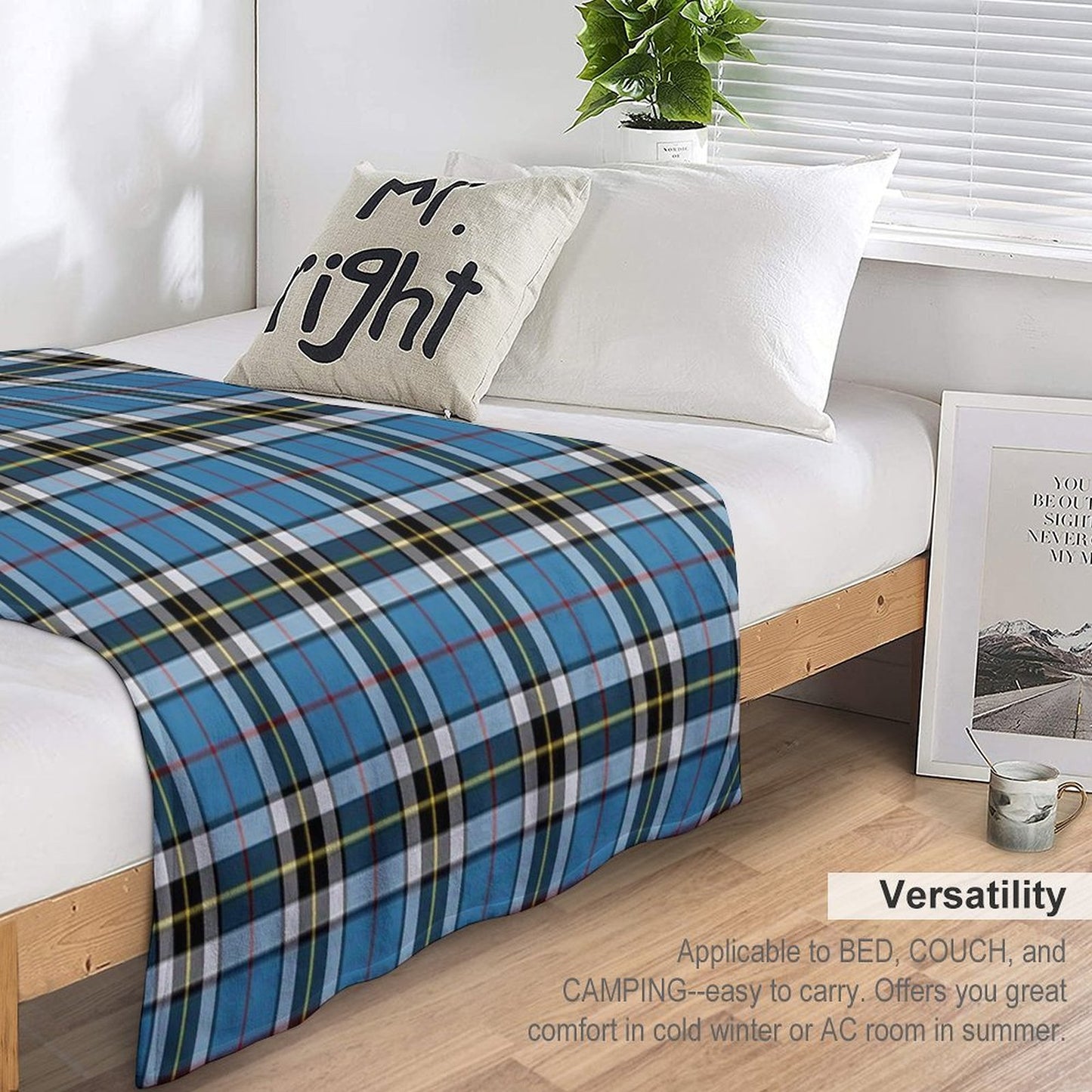 Thompson Blue Dress Tartan Clan Thomson Cute Tartan Throw Blanket