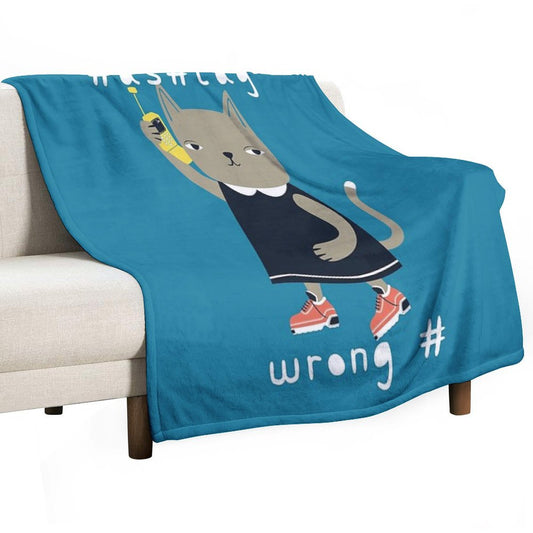 Hashtag Kitty Throw Blanket