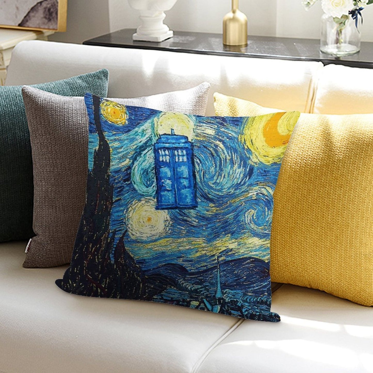 Starry Night Soft Luxury Feel Throw Pillow