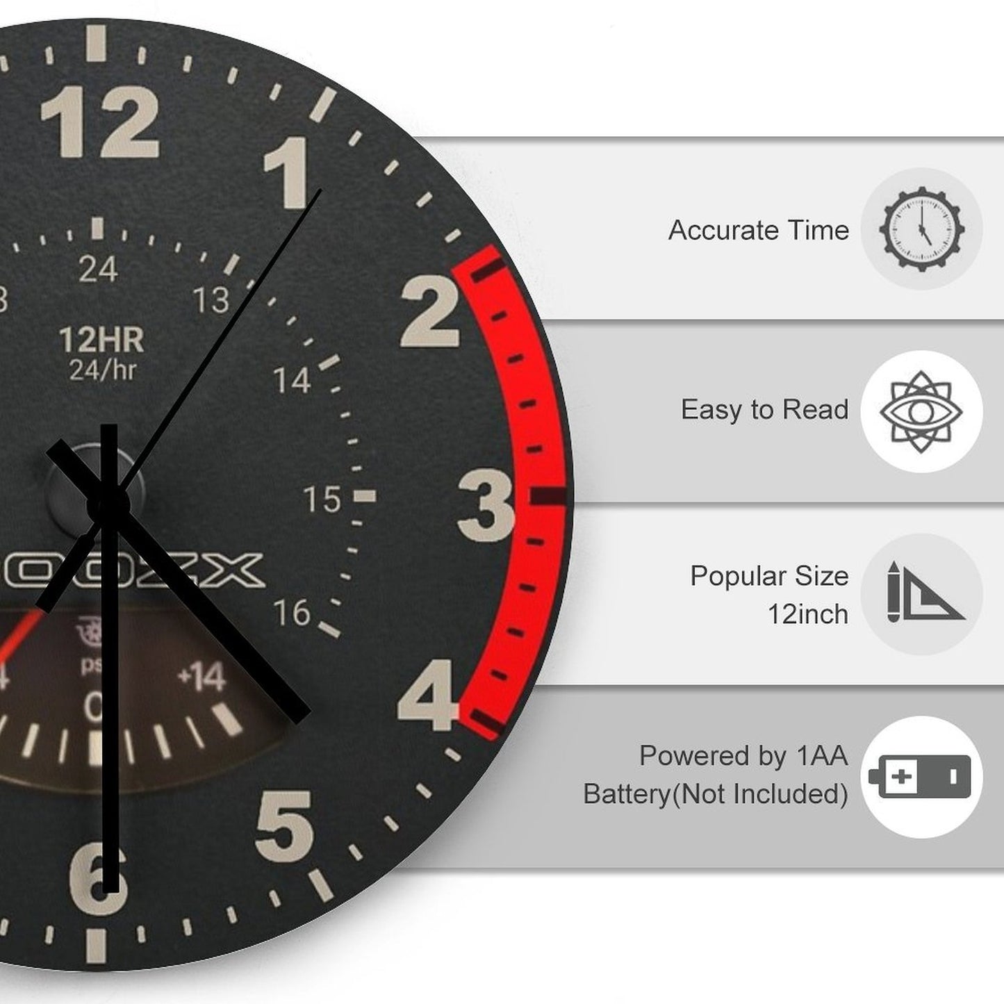 300zx Speedometer Tachometer Style Clock. (logo) Wall Clock