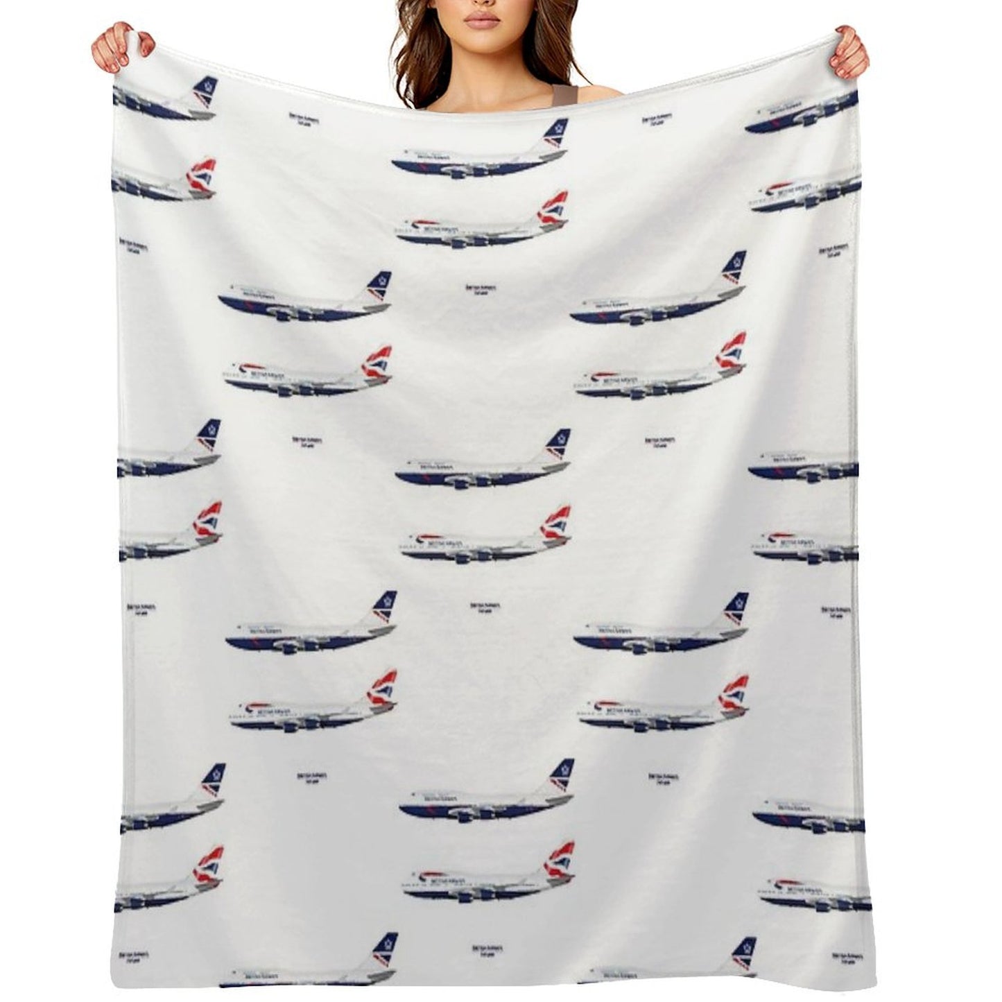 British Airways 747s Throw Blanket