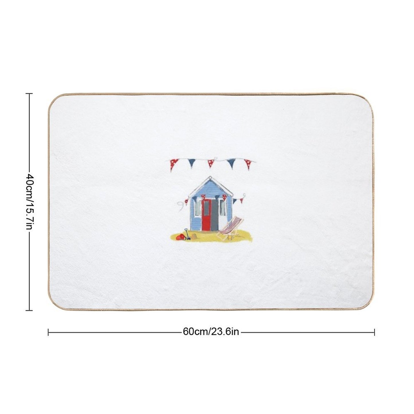 #Beach Hut Seaside Bath Mat