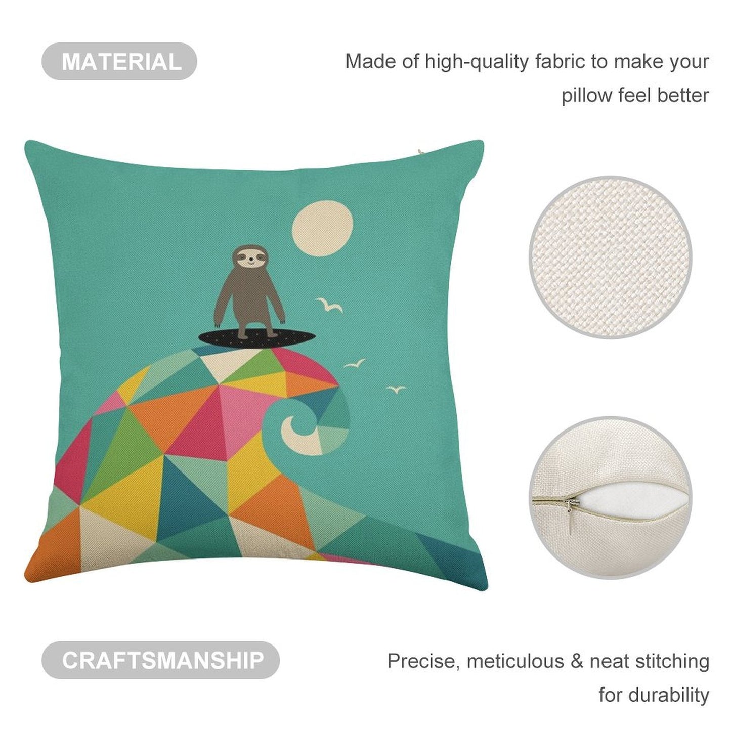 Surfs Up Linen Throw Pillow Cover