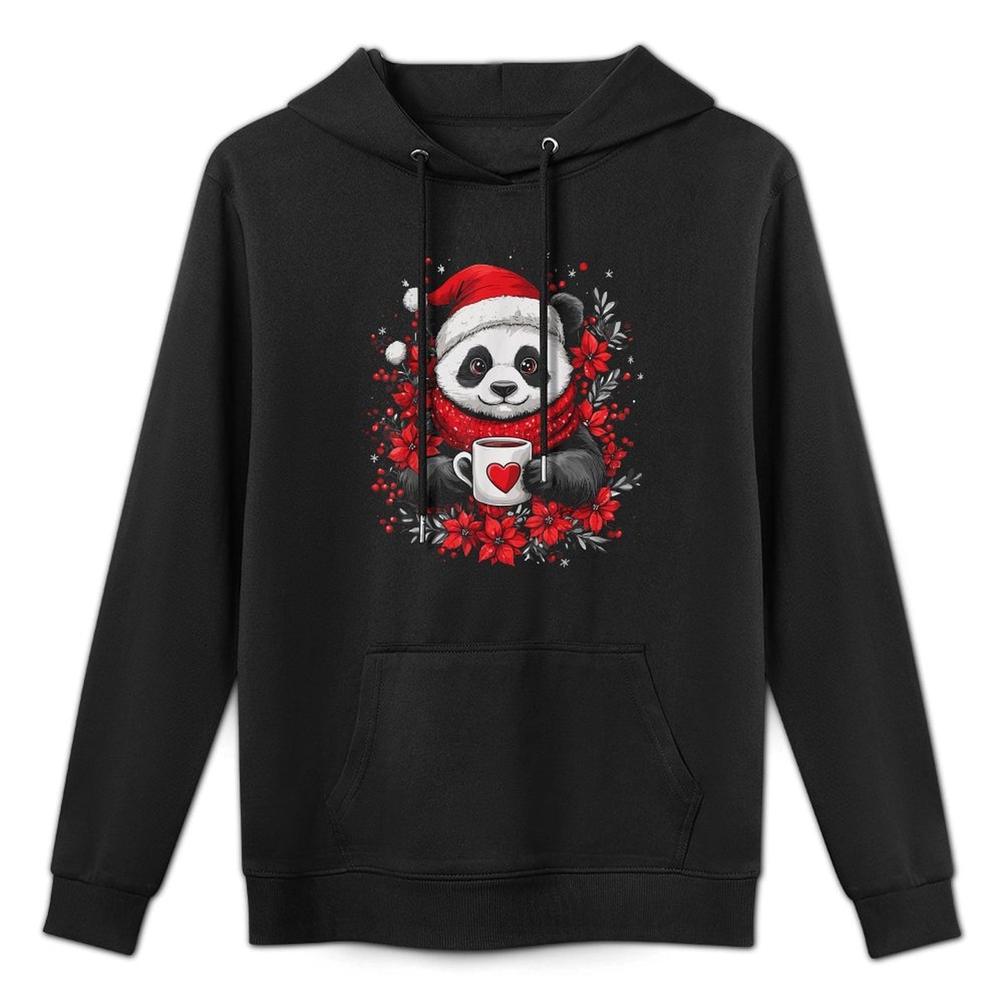 Christmas Panda Santa Coffee Girls Boys Kids Christmas Panda Easy Care Hoodie