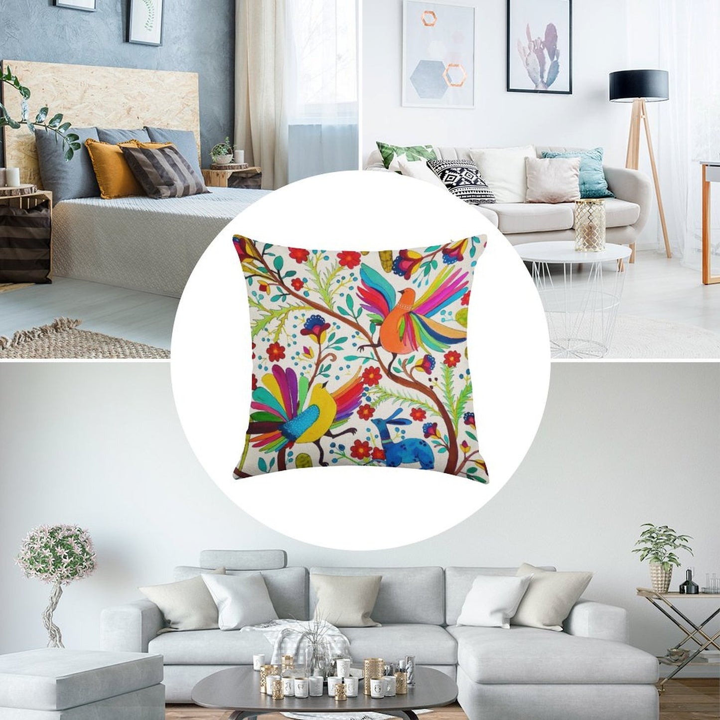 Amate 1 Linen Throw Pillow Cover