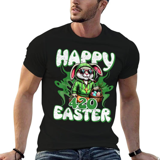 Happy 420 Easter Funny Smoking Easter Bunny Men Women T-Shirt