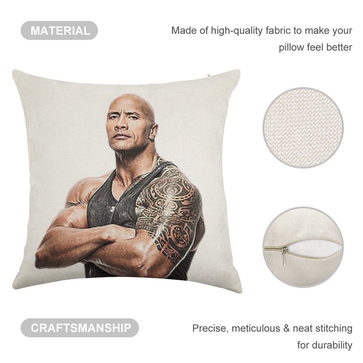 CAN YOU SMELL WHAT THE ROCK IS COOKING Linen Throw Pillow Cover