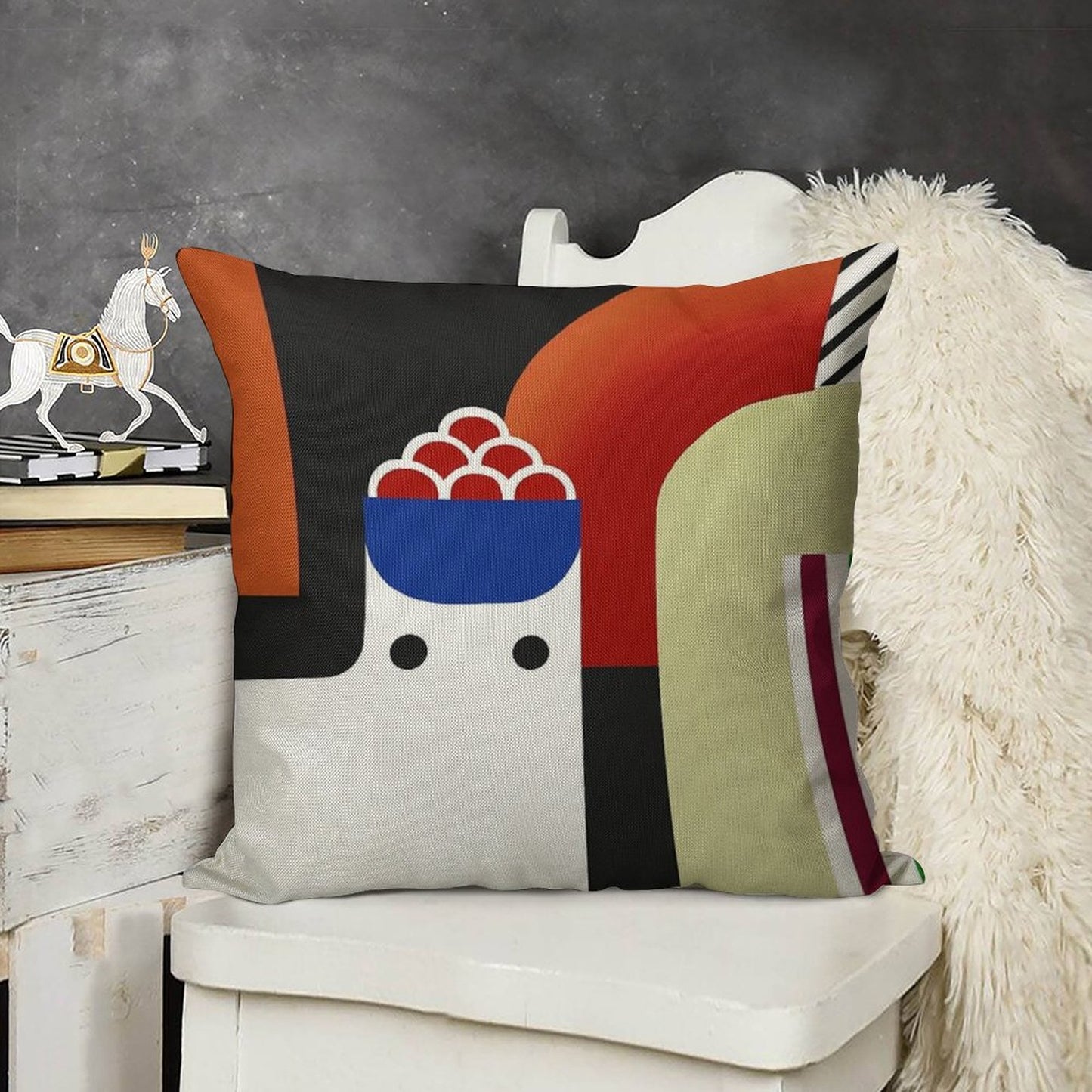 Silly Cat Linen Throw Pillow Cover