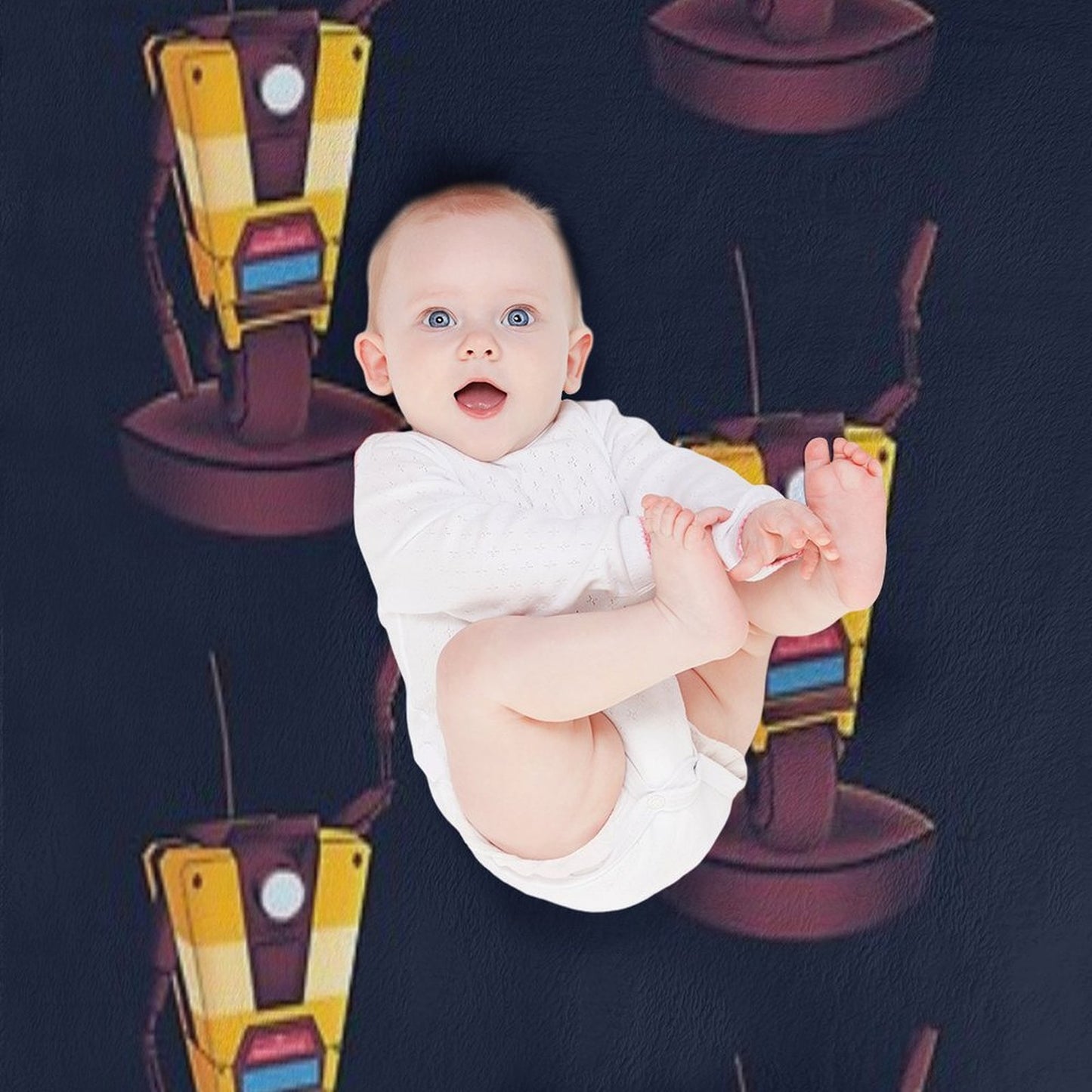 Waving Claptrap! Throw Blanket