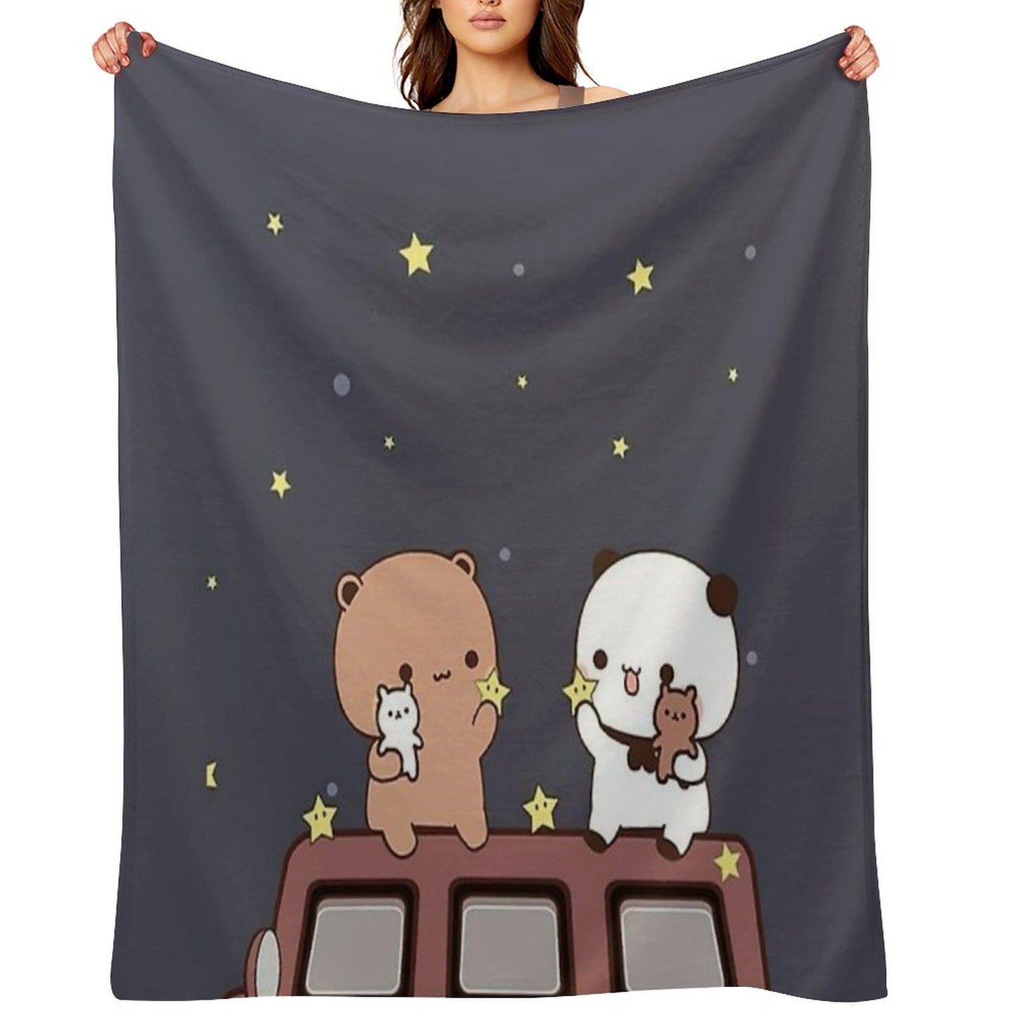 Bubu And Dudu Watching The Moon Together Throw Blanket